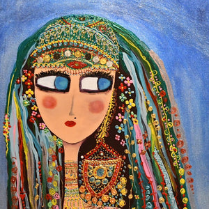 "Rural Girl" by Atousa Ghahremani, Mixed Media on Canvas