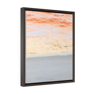 Ocean Water Red Beach Vertical Framed Premium Gallery Wrap Canvas