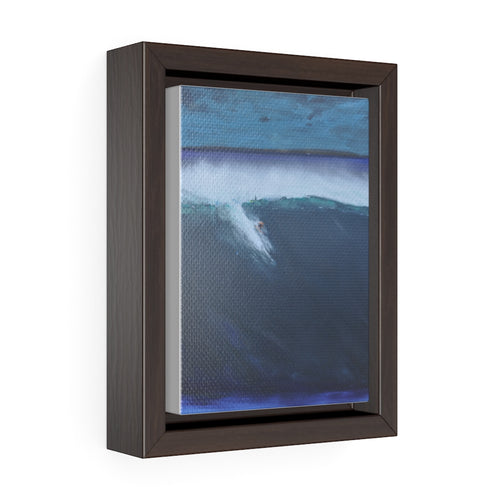 Big Wave Surfer Vertical Framed Premium Gallery Wrap Canvas