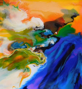 "Big Sur" by Carol Carpenter, Resin/Acrylic  on Canvas
