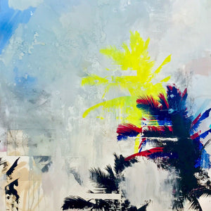 "Stormy Palms" by Carson James, Mixed Media on Canvas