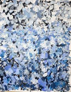 “Blue Ombré” by Cynthia Holien, Acrylic on Heavy Paper