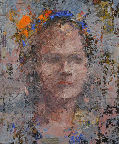 “What We Do Fades” By Colin Merrin,  Oil and Collage on Canvas