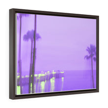 Palm Trees Pier Horizontal Framed Premium Gallery Wrap Canvas