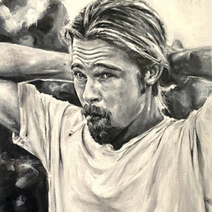 "Brad Pitt" by Daria Rodriguez, Oil on Canvas