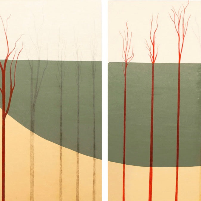 “October” by Barbara  Nathanson, Acrylic, Graphite on Canvases