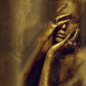 “Golden Girl” By Mona Niko, Mixed Media on Canvas