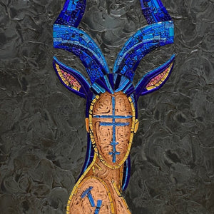 "Warrior Woman" by Christine Hausserman, Mixed Media on Metal