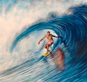 "Kelly Slater Fiji" by Howard Kirk, Oil on Canvas