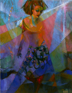 "Ibizan Dancer" by Joshua Burbank, Oil on Wood Panel