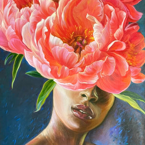 "Red Flower" by Helen Neumann, Oils on Canvas