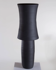 "Curved Black" by Daniel Monroe, Ceramic Sculpture