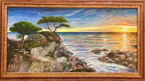"Monterey Sunset" by Inna Makarichev, Oil on Canvas