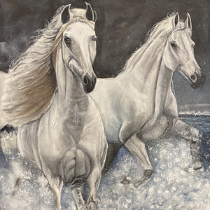 "Happy Horses" by Inna Makarichev, Oil on Canvas