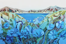 "Blue Valley" by Irina Dorofeeva, Hand-Painted Silk, 100% Natural Silk, Silk Dyes, Gutta Resist