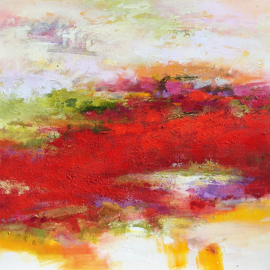 “Far Afield” by Janet Bothne, Acrylic & Mixed Media on Canvas