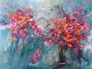 "Abstract Floral" by Jennifer Beaudet, Oil on Canvas