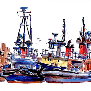 "Three Tugs" by James Pearce, Giclée on Hard D'Arches Fine Art Paper