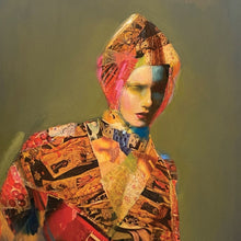 "The Consort" by Joshua Burbank, Mixed Media on Plywood Panel with Antique Spanish Frame