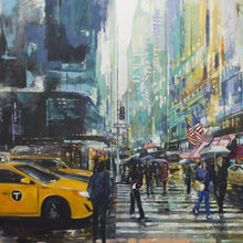 "Corner Saks 5th Ave W & 49th Street NYC" By Judith Dalozzo, Oils on Canvas