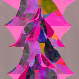 "Pink Point Ripple" by Kate Segal, Digital Mixed Media Giclée on Canon Satin Photo Paper