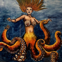"Sea Witch" By Kim Winberry, Watercolor, India ink and Art Resin