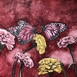 "Pink Butterfliesr" By Kim Winberry, Print on Metal