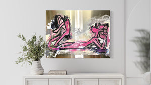 "Life on Pink" by Jorge Algraves, Mixed Media on Aluminum