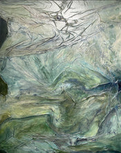"Debris Afloat" Diptych by Pamela Fox Linton, Mixed Media on Canvas