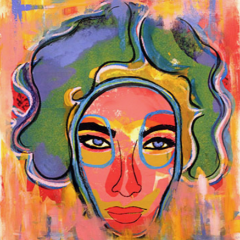 Liz Taylor's Death Mask by Sharon Volpe, Mixed Media on Fine Art Paper