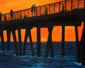"Pier Delight" by Lynn Beu, Giclee on Canvas