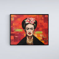"Textured Floral Frida" by Anna P. Sutton, Oils on Canvas