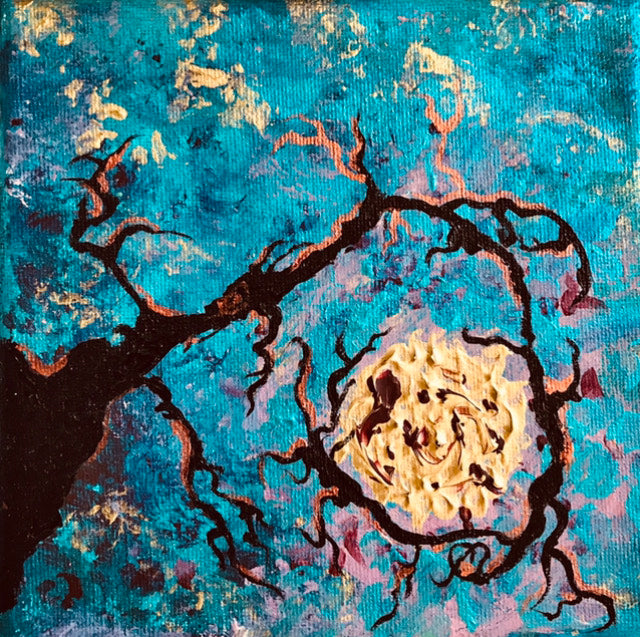 Mini 6x6 canvas original acrylic painting | Janine Louise Art