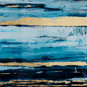 "Blue Horizon" by May Attar, Mixed Media on Canvas