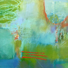 "A Very Green Day" by Mira M. White, Mixed Media on Canvas