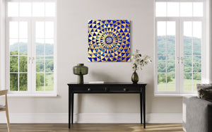 "OM Medtation" by  Natalia Schäfer, Acrylic, Metal on Canvas