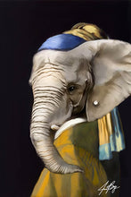 "The Elephant with the Pearl Earring" by Jennifer Page, Digital Painting on Canvas