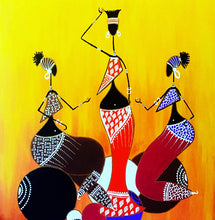 "Three Ladies" by Palak Bhatt, Acrylic on Canvas sealed with Resin