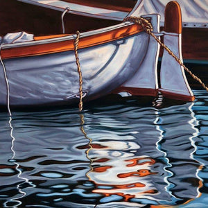 "Portofino Boat Reflections" by Grant Pecoff, Giclee on Canvas