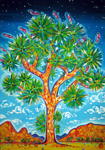 ﻿"Joshua Tree in the Clouds" by Rachel Houseman, Acrylic on Canvas