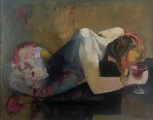 "Anticipation" by Shalla Javid, Oils and Acrylic on Canvas