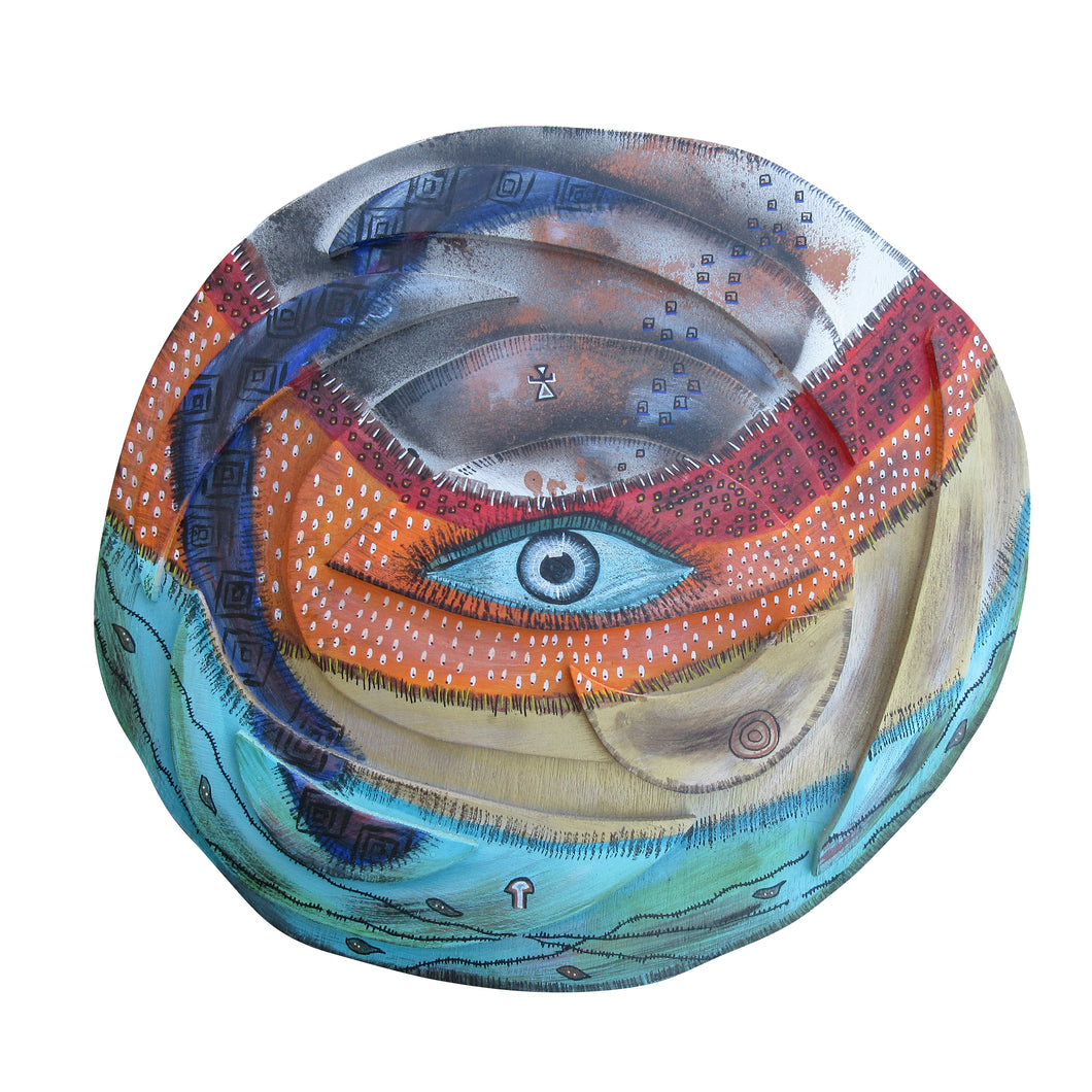 “The Eye of Horus 2” Sylvia Schorn, Acrylic on Wood
