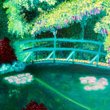 "Pont I au Jardin a Giverny" by Silvi Leroux, Oils on Canvas