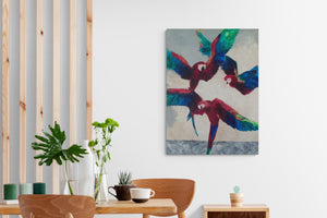 "Macaws" by Jackie Strey, Acrylic on Canvas