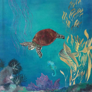 "Sea Turtle near Ocean Reef" by Jackie Strey, Acrylic on Canvas