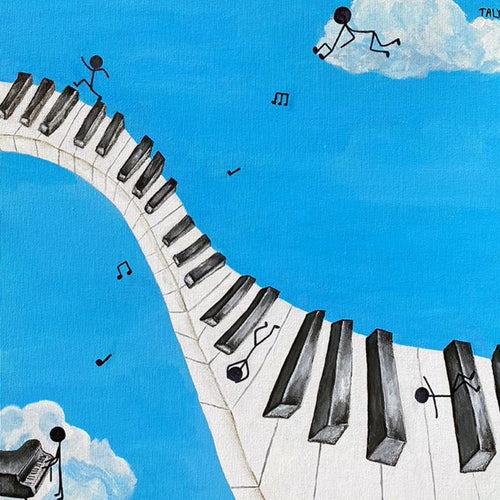 “The Pianist’s Daydream” by Talya Akpinar, Acrylic on Canvas