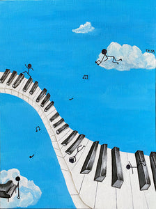 “The Pianist’s Daydream” by Talya Akpinar, Acrylic on Canvas