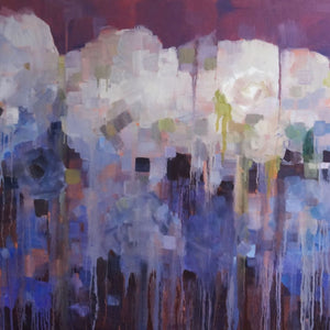 "Purple Flower Haze" by Terry Romero Paul, Oil on Canvas