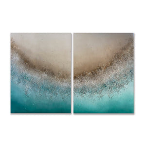 "Two Coves" Diptych by Cristina Torres, Acrylic and Texture on Canvas