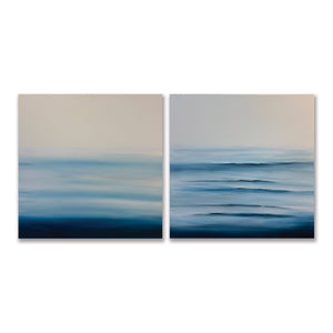 "Calm Sea" Diptych by Cristina Torres, Acrylic and Texture on Canvas